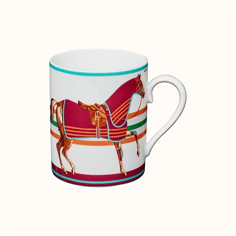 Hermes Cheval À La Couverture Jaune Porcelain Mug 